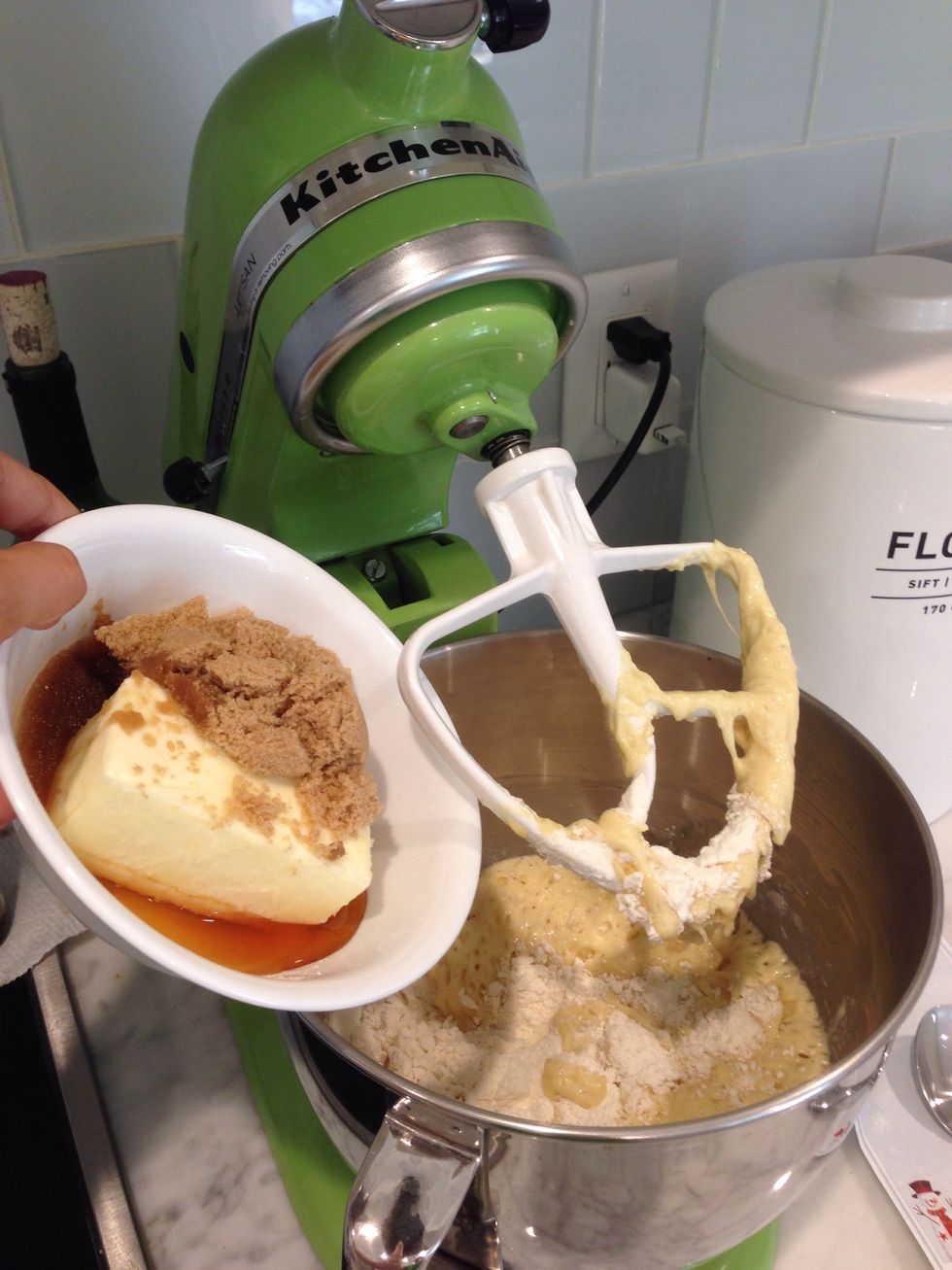 After 90 min, add butter mixture in.