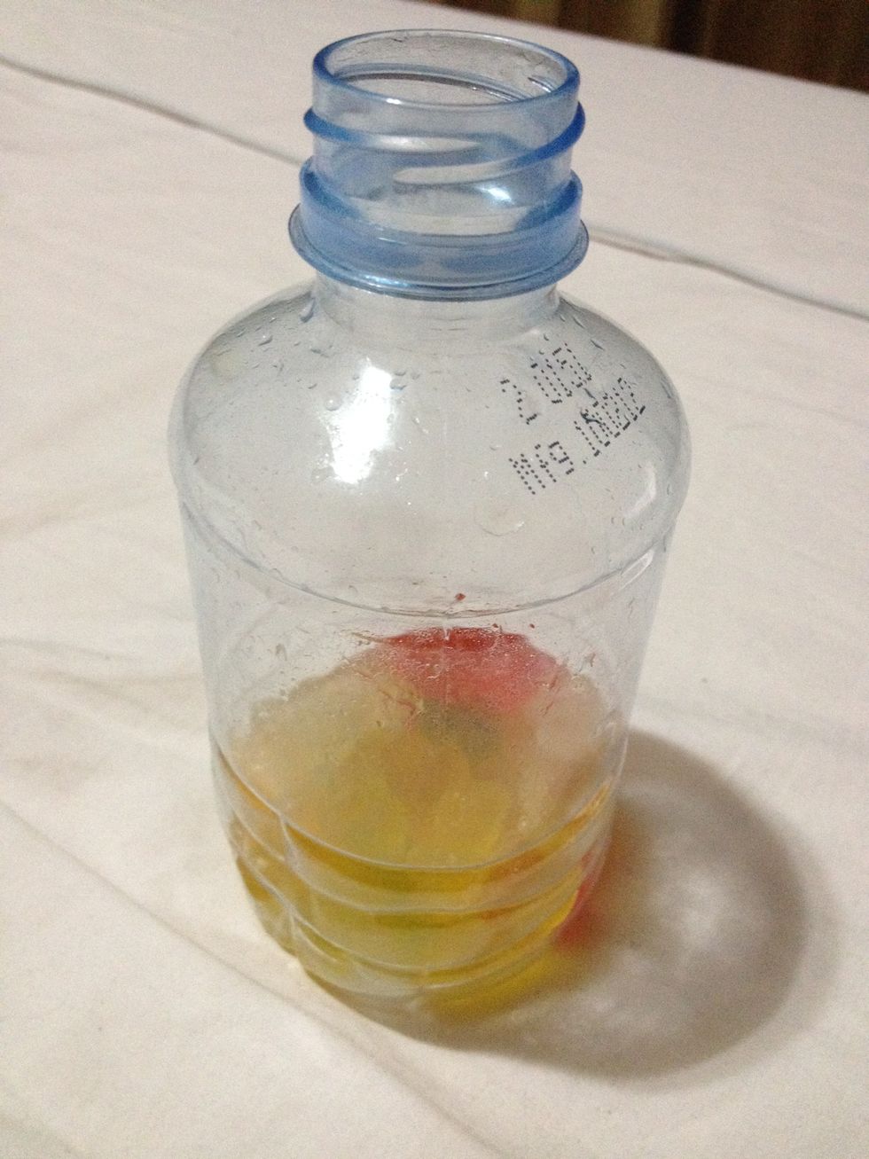 After a few days take the container out and pour the vodka out (you can keep it and drink it to but I think it tasted horrible).