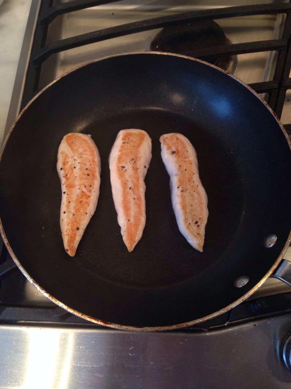 After a few minutes flip it over. It should be golden brown