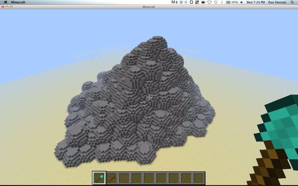 After a few minutes of right clicking, you will be finished the base. But that's not enough! It needs to be smoother.