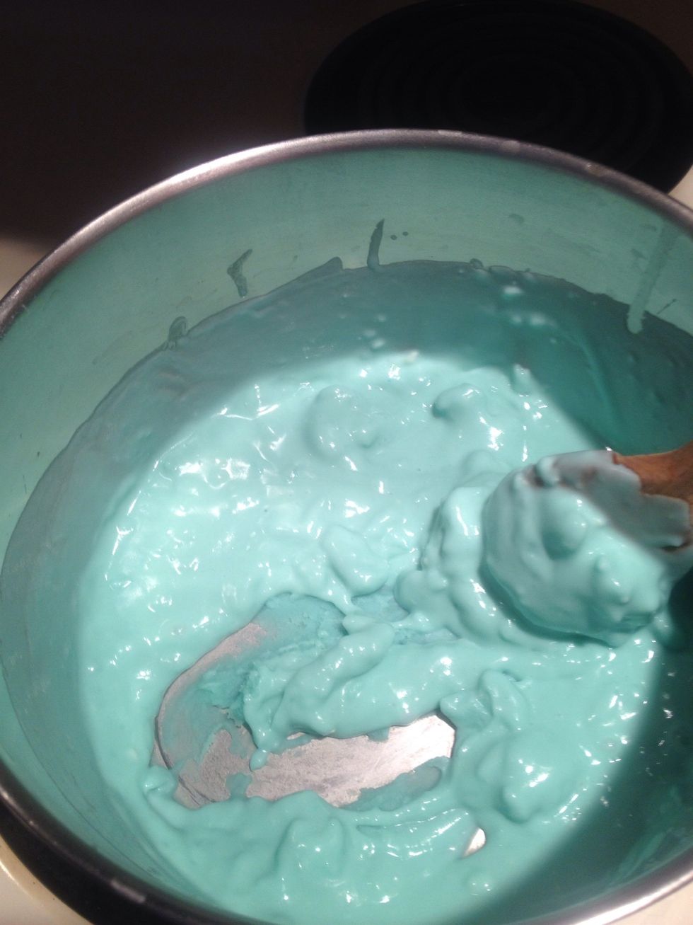 After a few minutes several lumps will begin to form