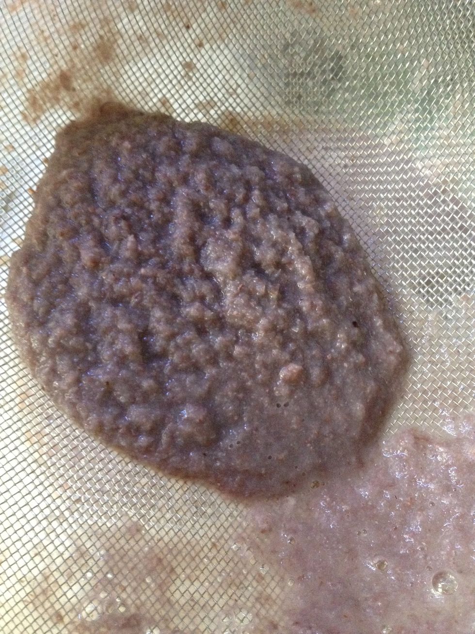 After a long while this is what I had left in the strainer as the residue