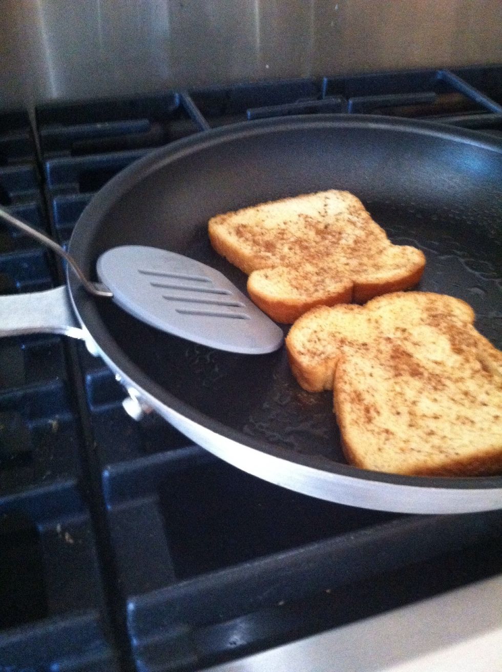 After a one or two minutes and check to see if your French toast is ready to be flipped over