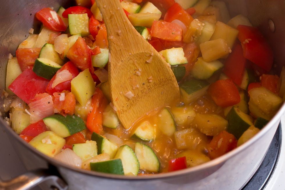 After about 10 minutes open it up and give a stir. Then replace the lid.