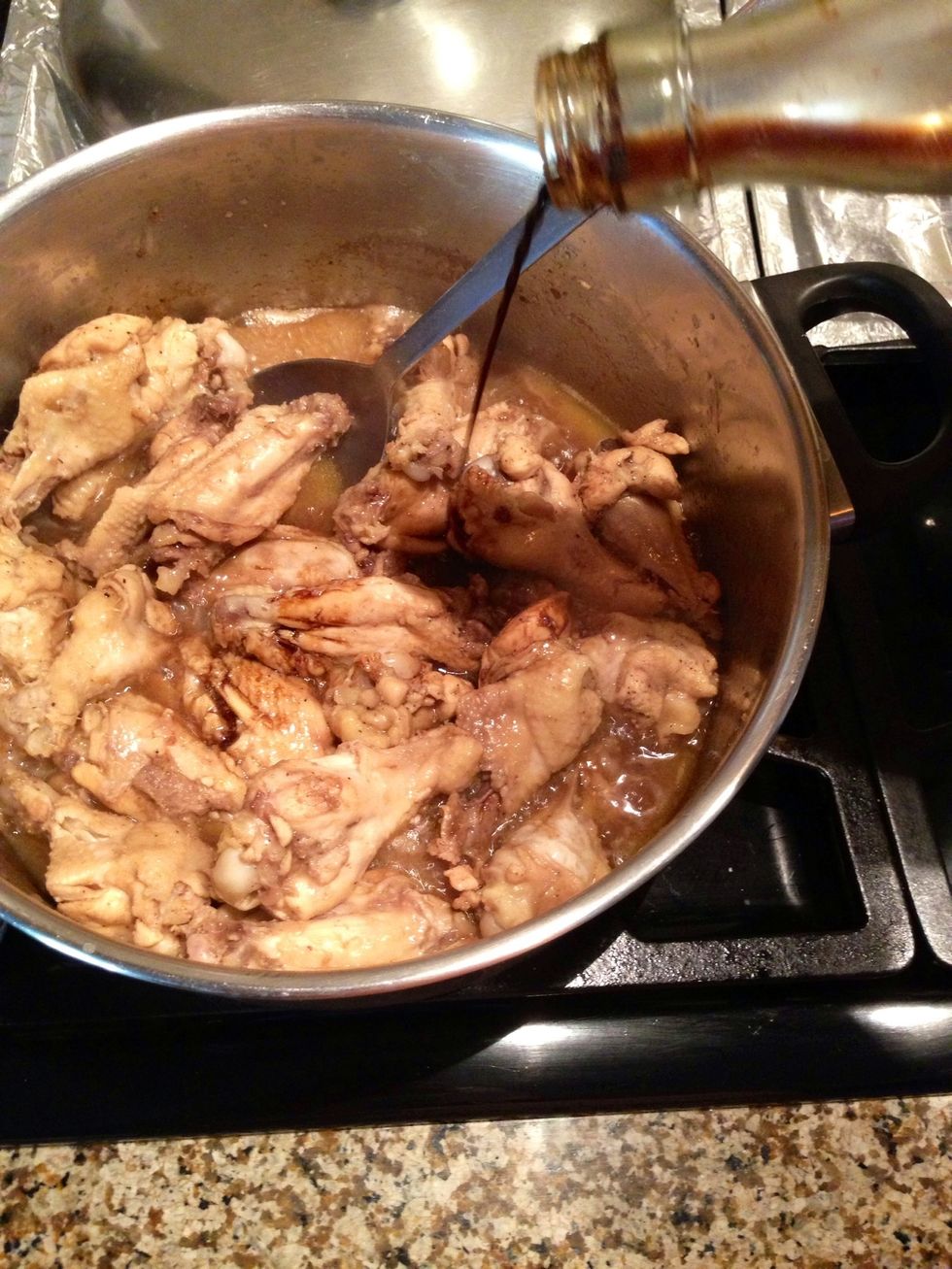 After about 10 more minutes, add 3 big spoonfuls of Soy Sauce.