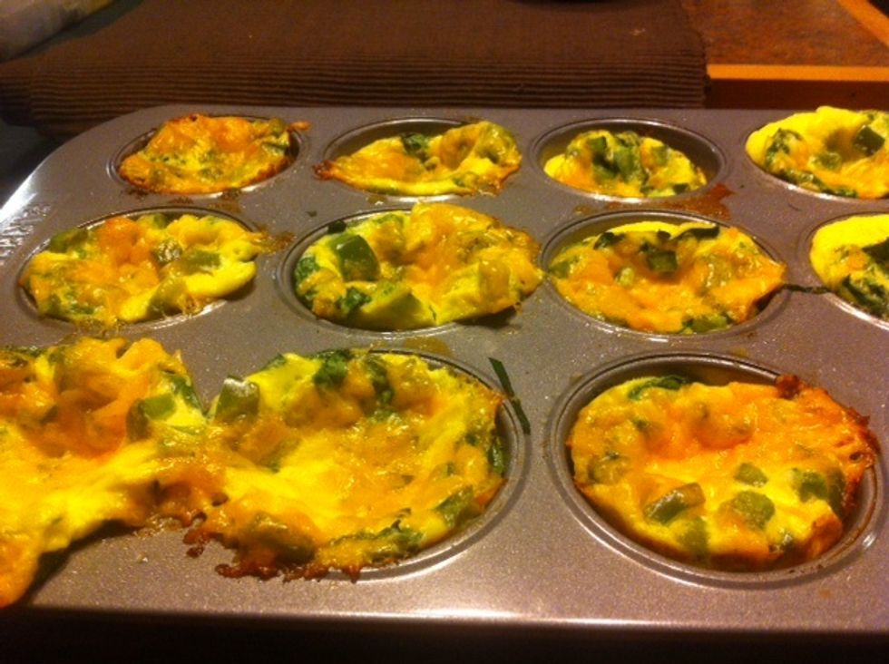 After about 20-25 minutes your deliciousness should be complete. I checked on mine with about 5 minutes left and they puffed up. I think I added too much liquid to the cup. Still turned out though.
