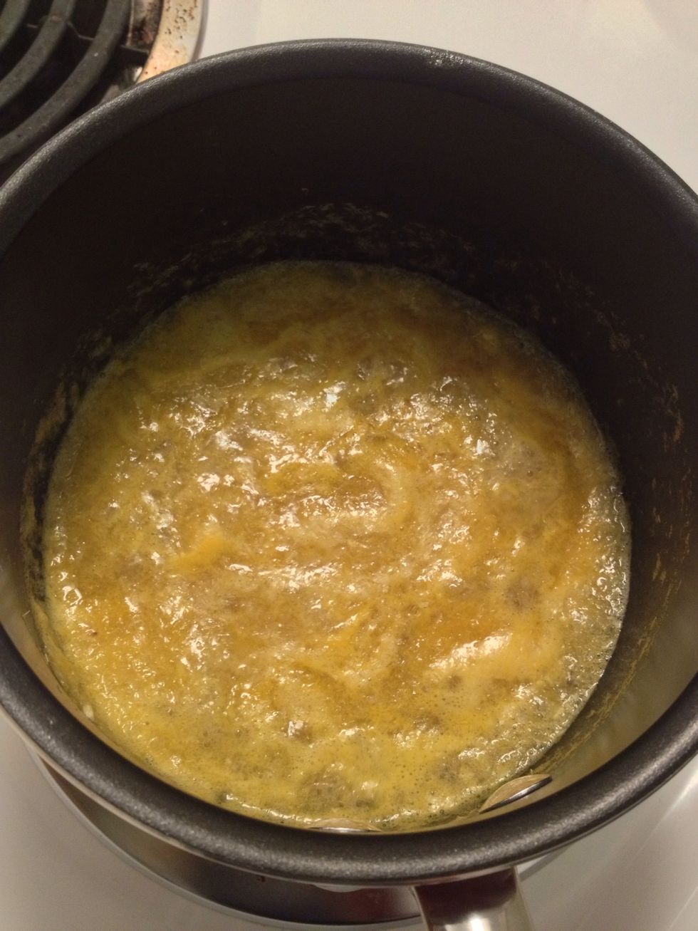 After about 5-7 minutes it should just gently bubble and reduce to about 3 quarters of the original liquid amount. That's when it's ready. Be careful not to boil.