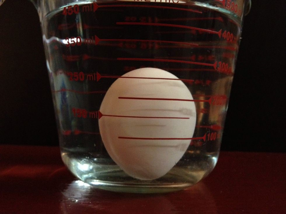 After about two weeks - vertical. More stale. Ideal for hard-boiled - easier to peel shells for deviled eggs, etc.