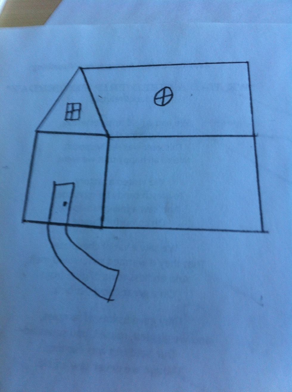 After add 2 window's a door and a path way connecting to the door.