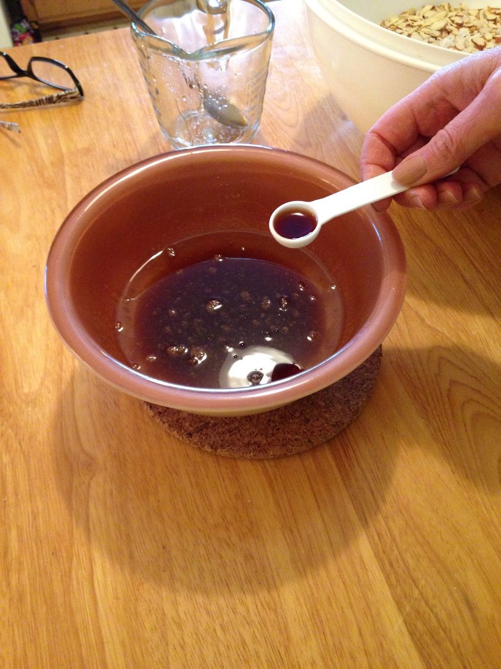 After, add 3 teaspoons of vanilla into the mixture.