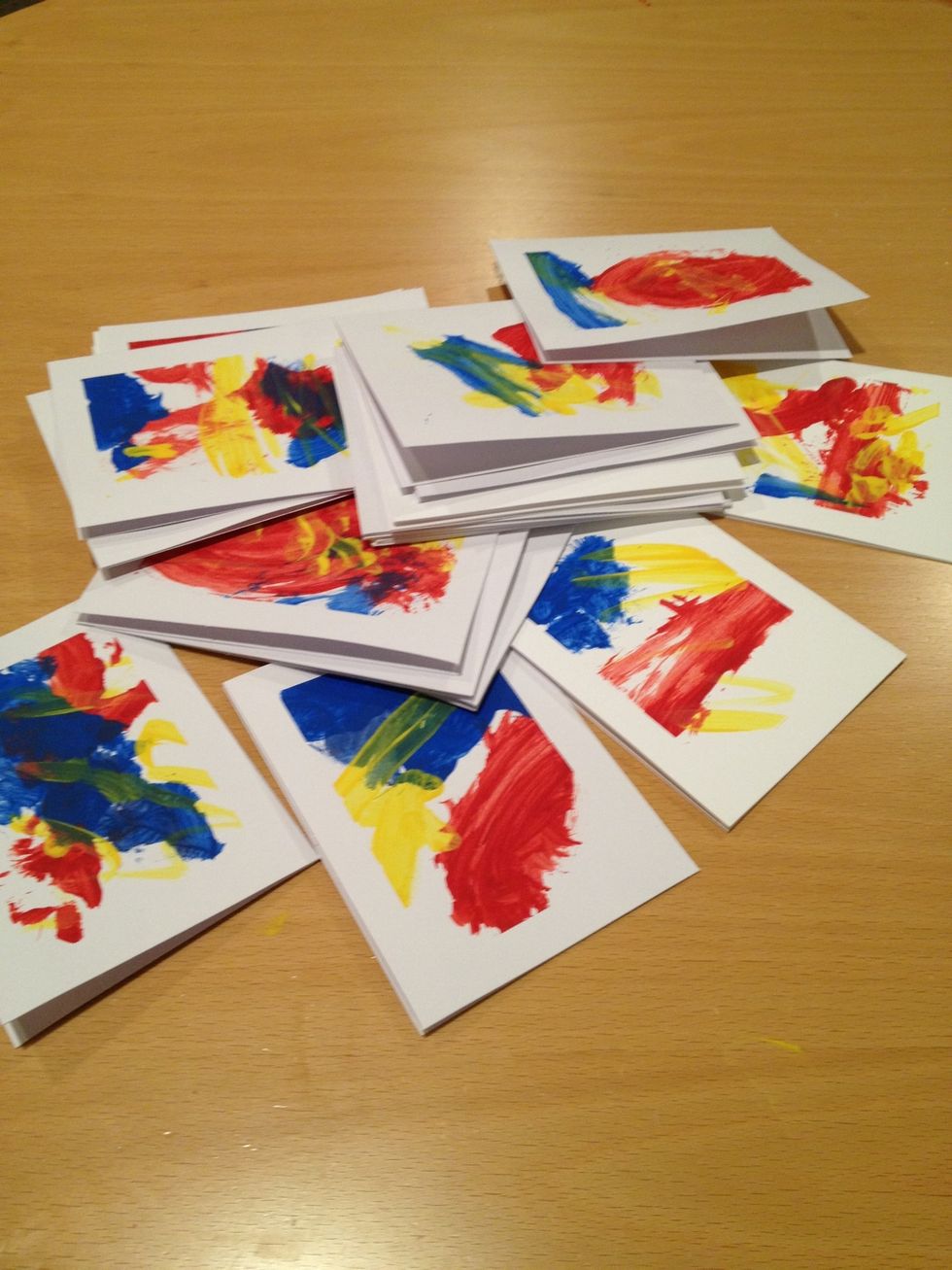 After adding a couple colors, pull tape.