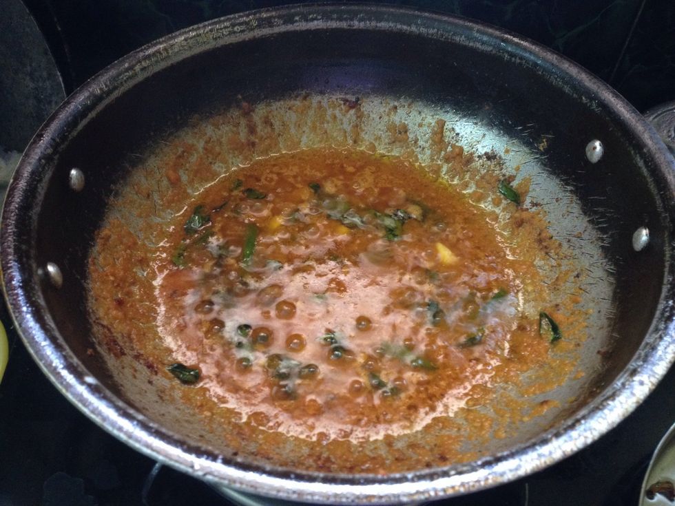 After adding red chilli sauce and tomato pur\u00e9e...