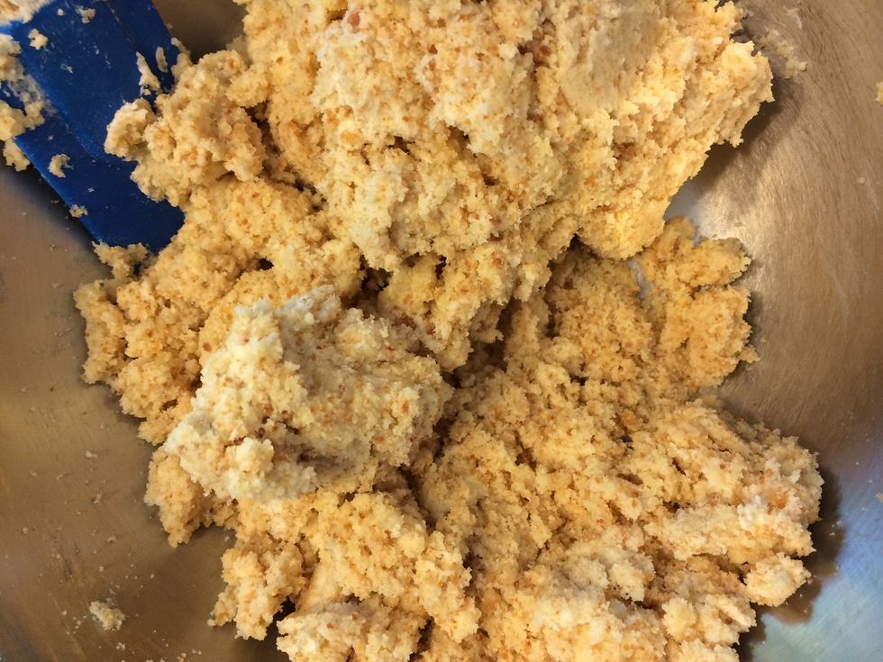 After all the cake and frosting is mixed this is what the mixture should look like