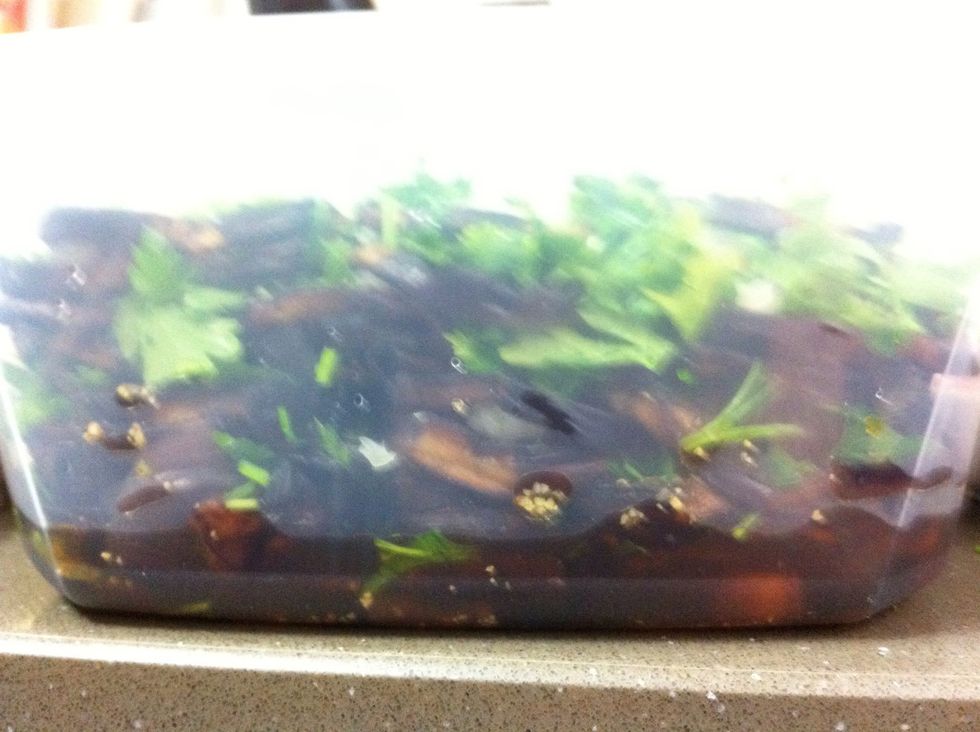 After all the layers store the eggplants in the fridge,  You can eat after about 1 hour in the fridge you can store it in a closed box in the fridge- it's stay good at least for a week.