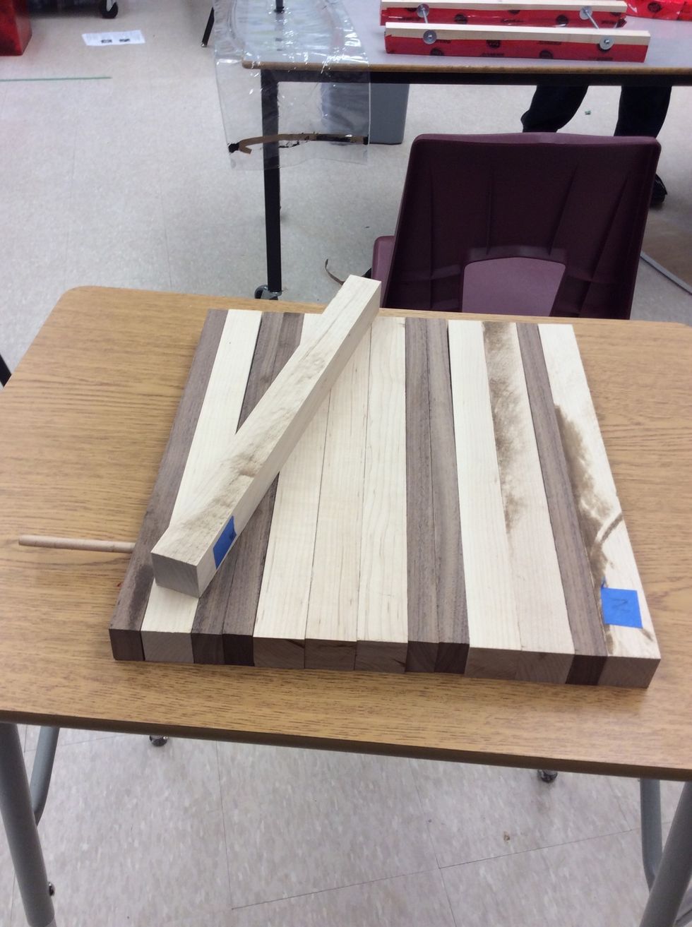 After all the work is done now run your long dowel through and make sure it runs smoothly if it doesn't fit try flipping the wood around