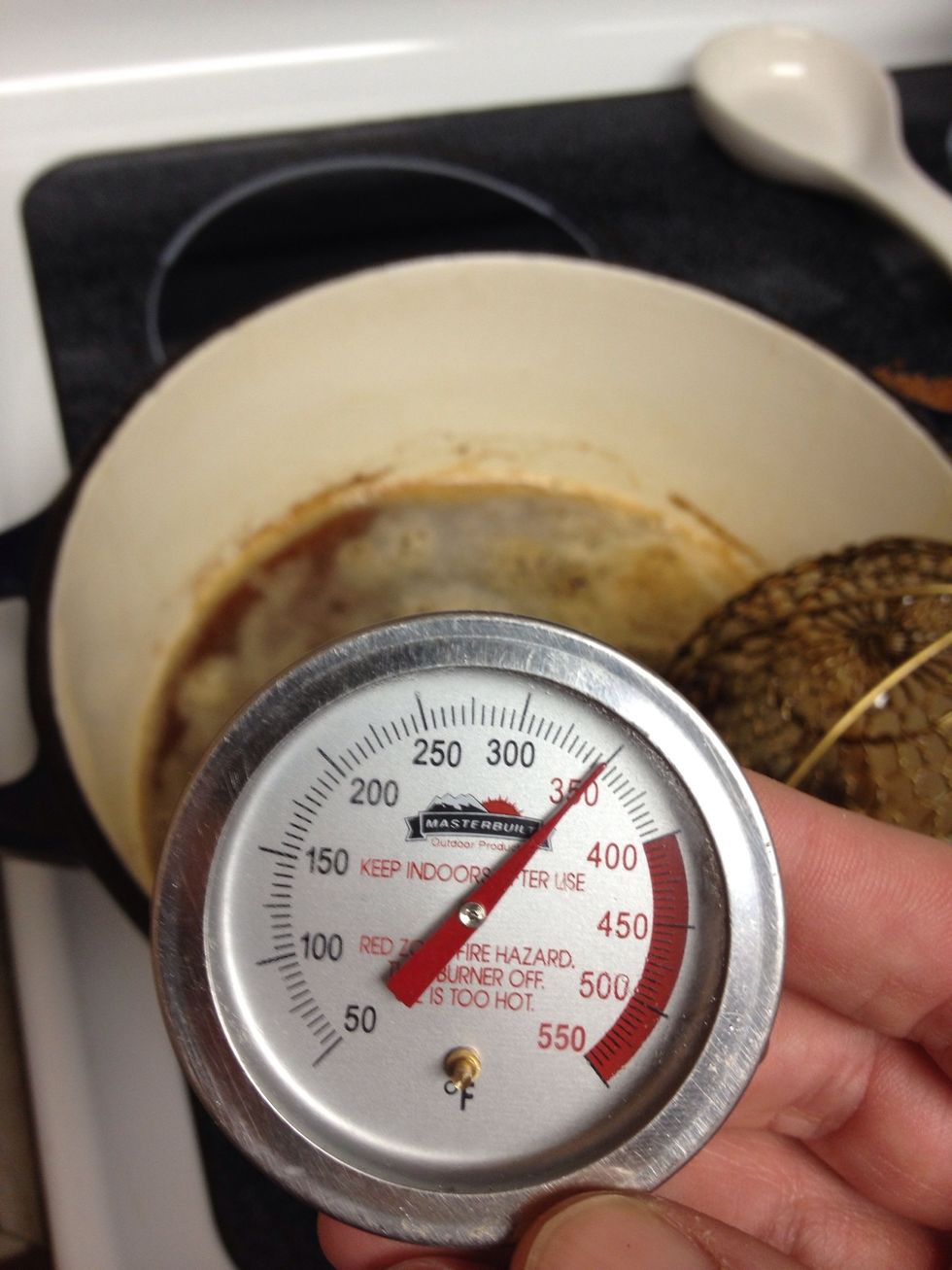 After an hour, heat some cooking oil to 350*.