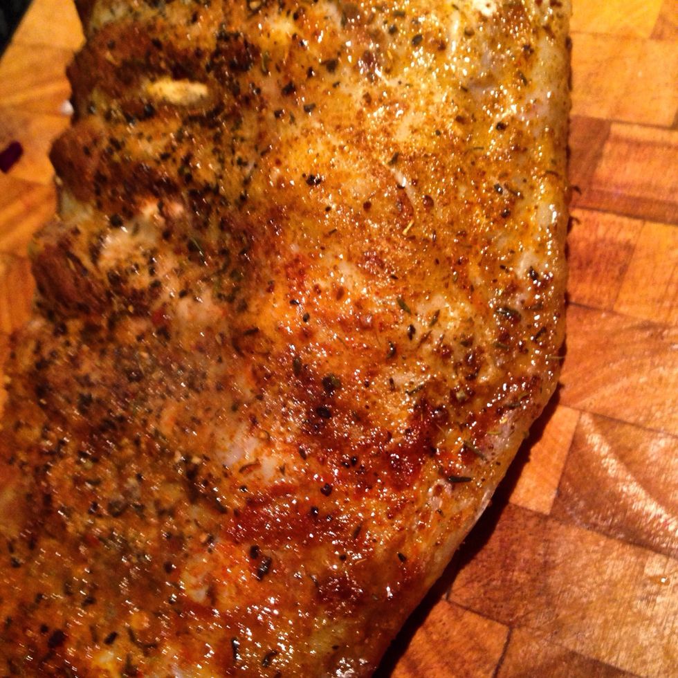 After an hour open the oven, but be careful as you're likely to get a face full of steam. You could at this point pop the meat on a BBQ, but this is when I think it gets fun.