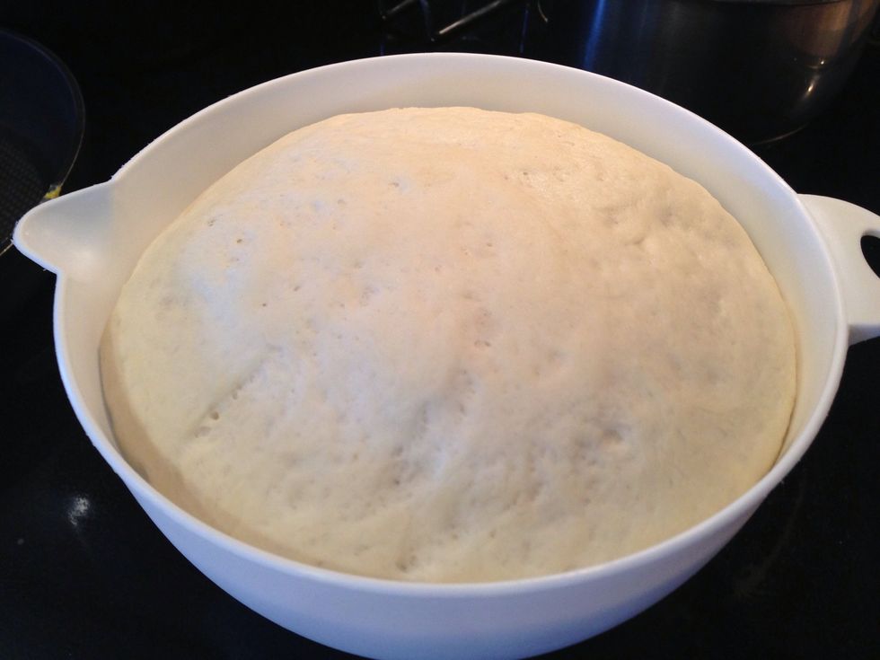 After an hour that dough has doubled up.