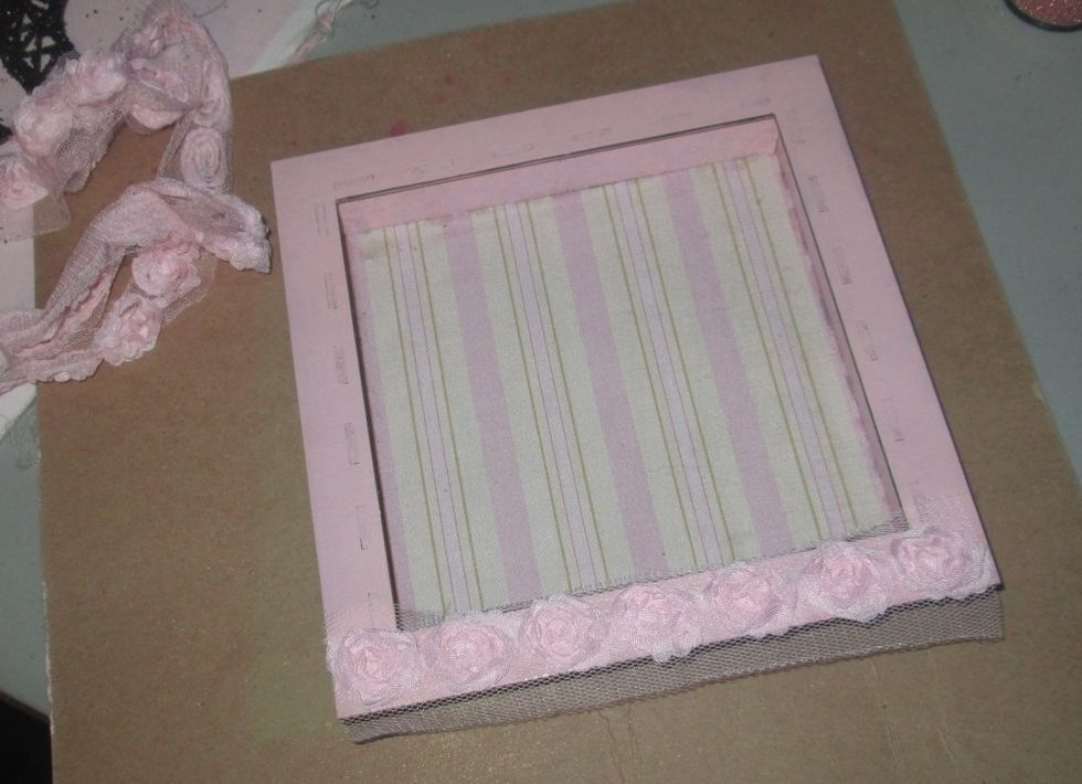 After assembling, I added some pink trim to the outside of the frame.