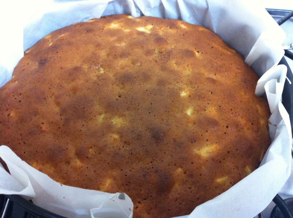 After been in the oven for about 50 min let it cool for and hour before flip it over