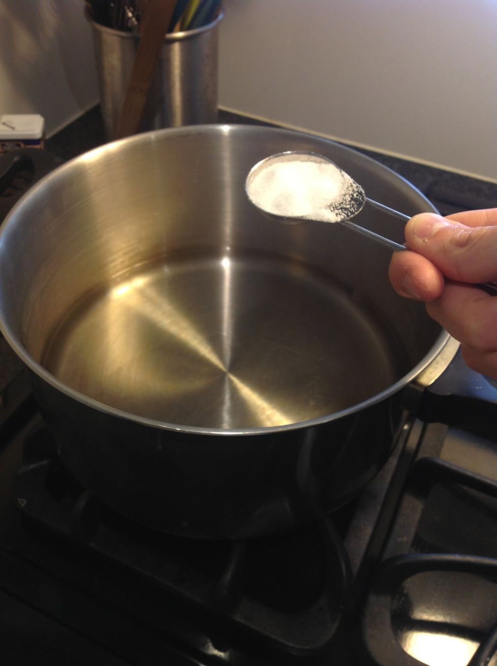 AFTER boiling, turn the heat off and add 2 tbsp of sea salt. Wait for it to cool to room temperature.