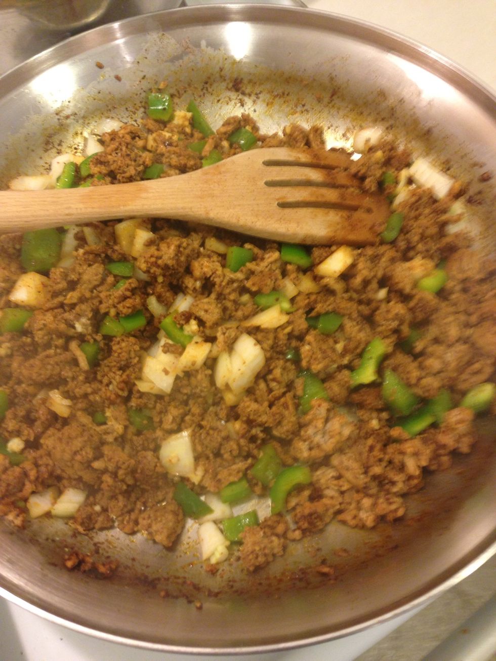 After brown I added all the veg and spices