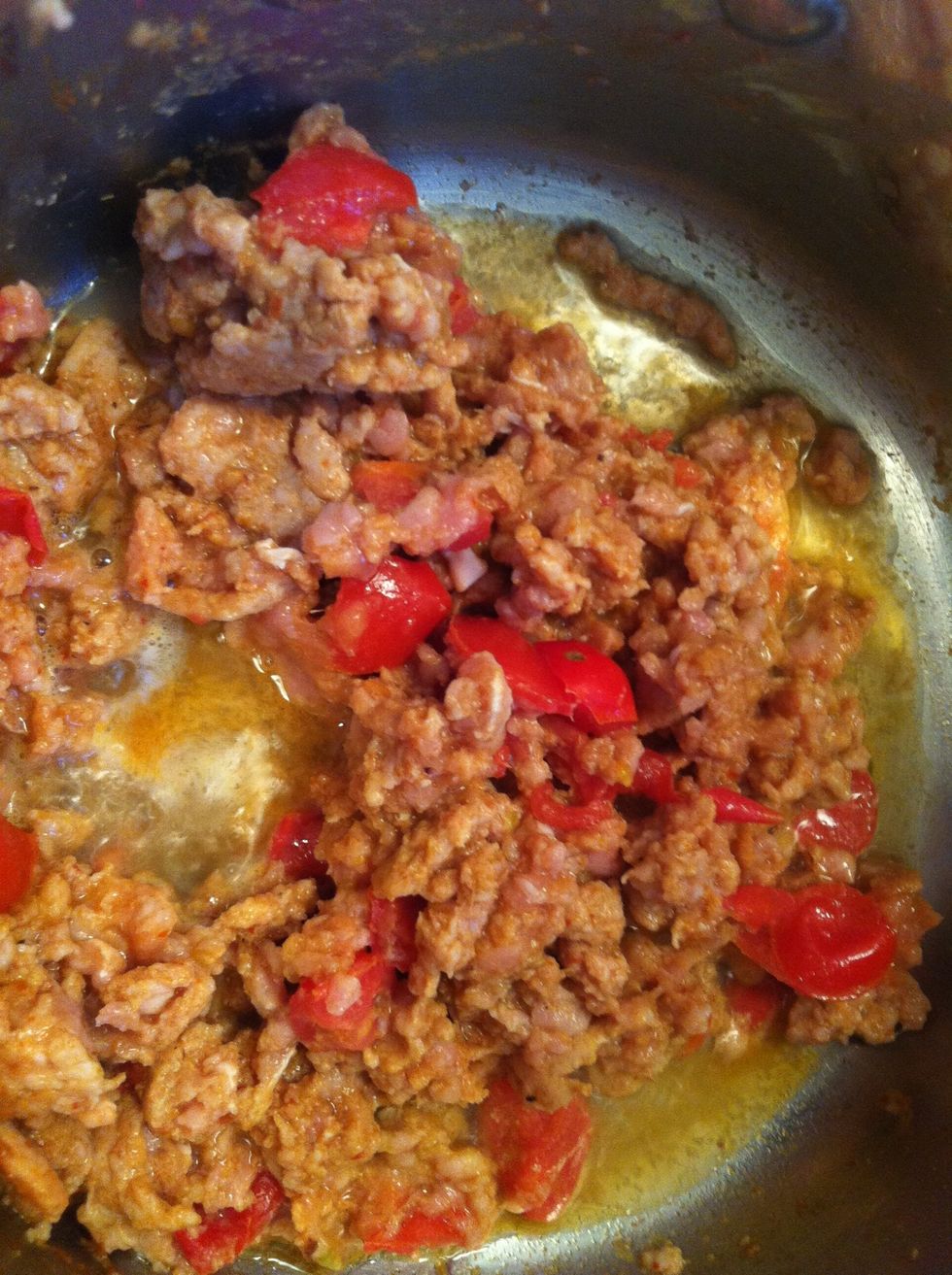 After chicken 90% cook adding thin soy sauce or fish sauce, palm sugar, and tamarind paste. Stir well and continue cooking until it becomes fairly thick.