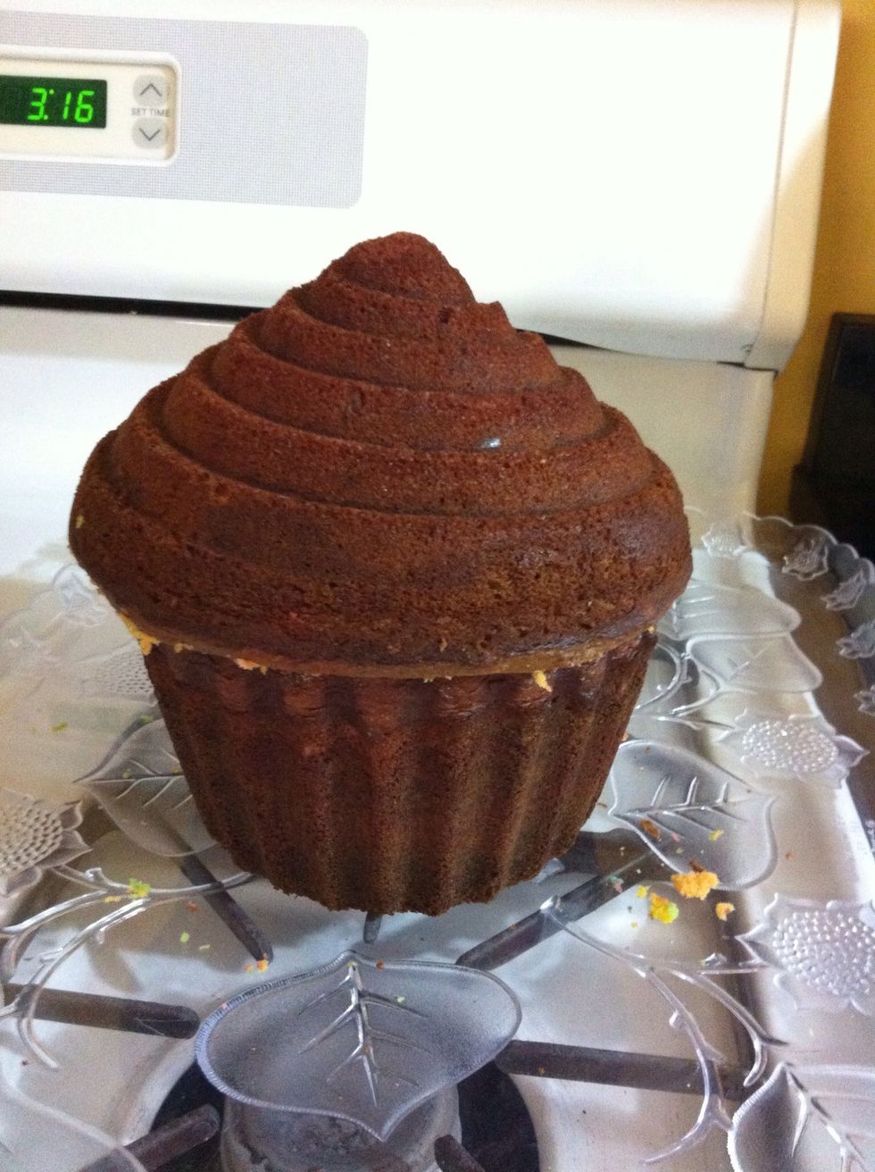 After cooked this is how mine looks I used a whole box mixture for this cake