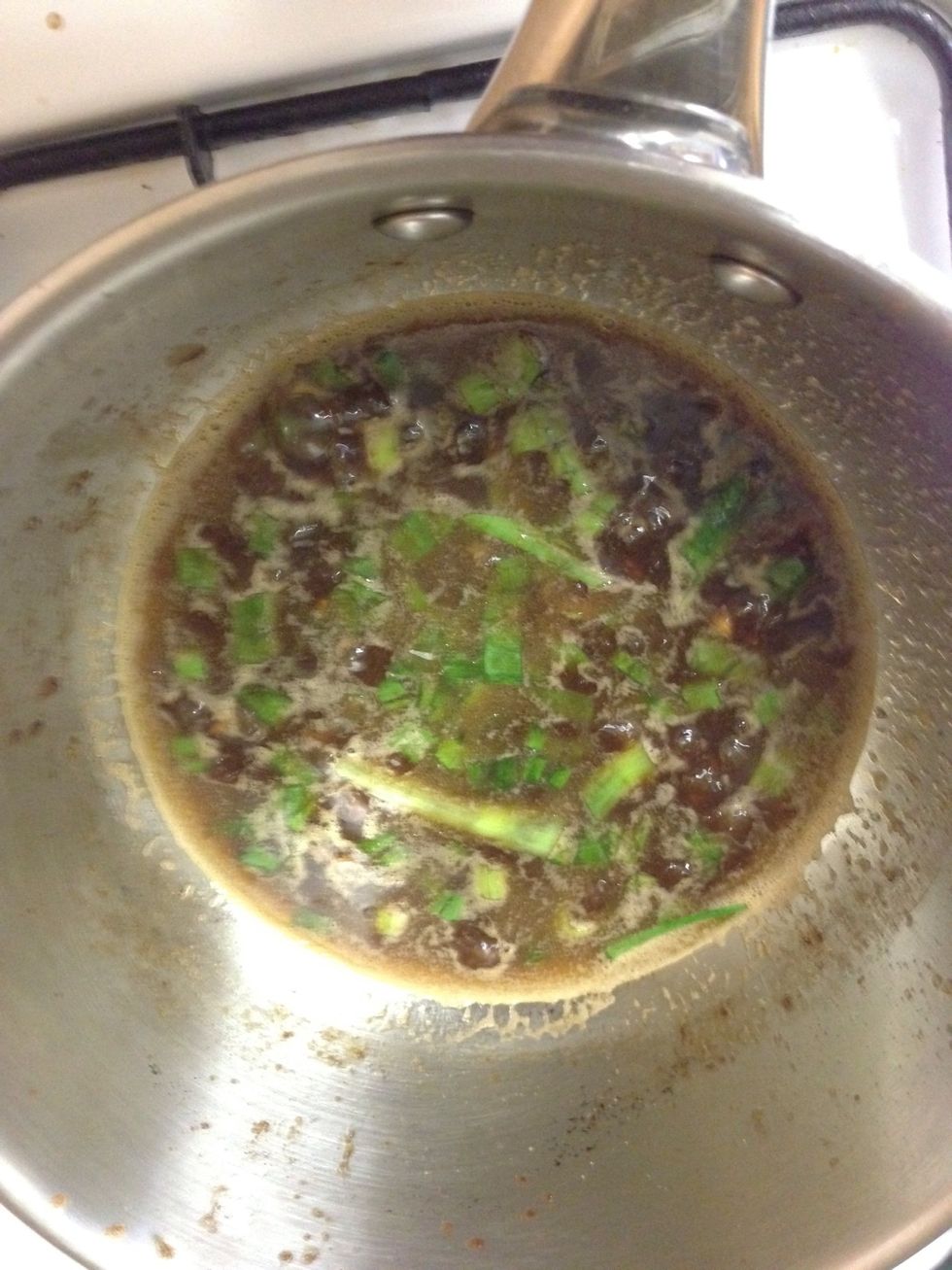 After cooking 8 minutes on medium/low heat pore to first pan