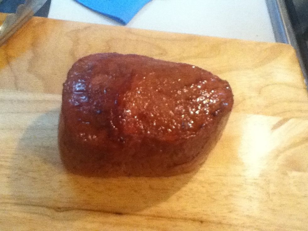 After cooking the meat for 5-7 minutes while turning it . Remove it and let it cool a bit