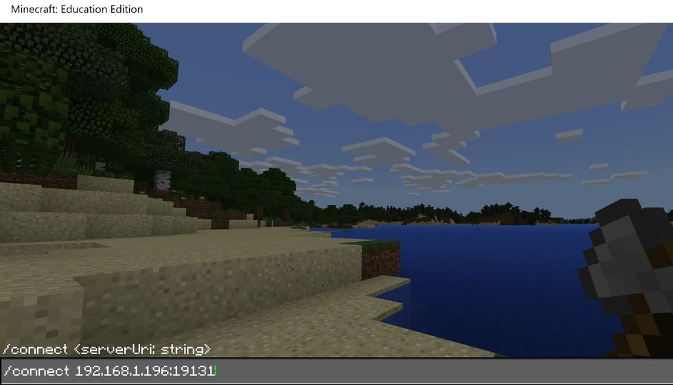 After copying the /connect info you need to paste it into Minecraft. In Minecraft, hit the T key to bring up the chat window. Paste the code in the dialogue box that comes up.