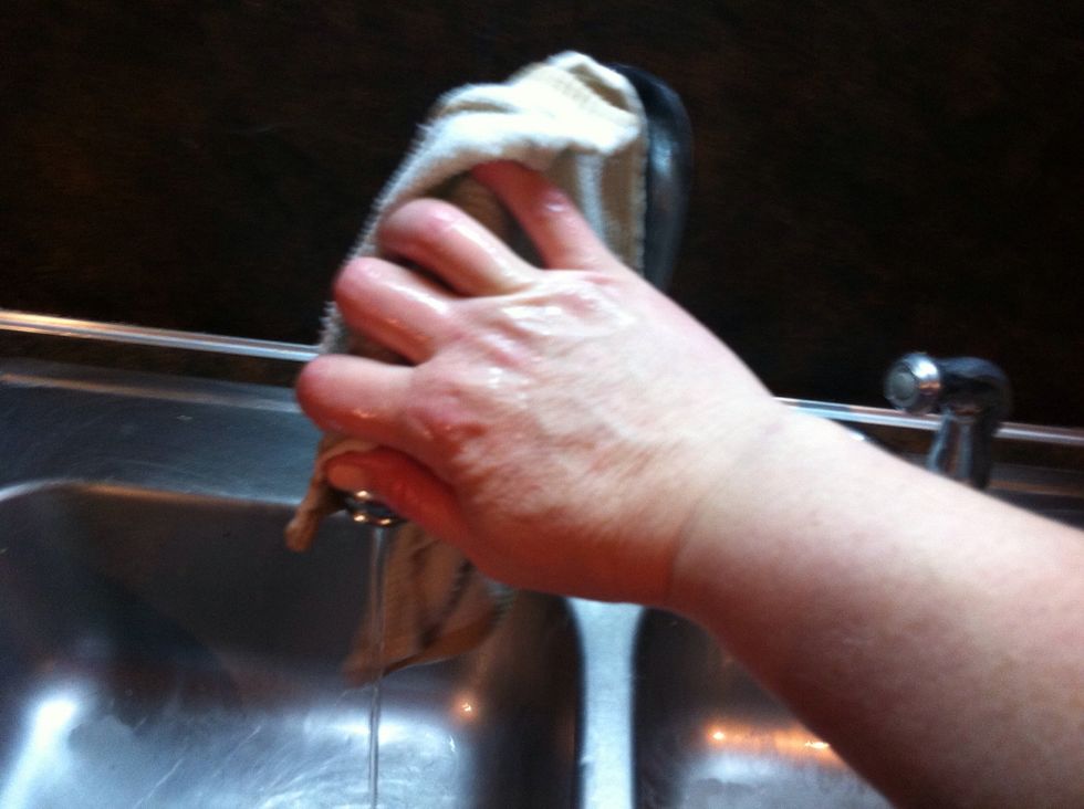 After counters are rinsed completely, go to faucet.