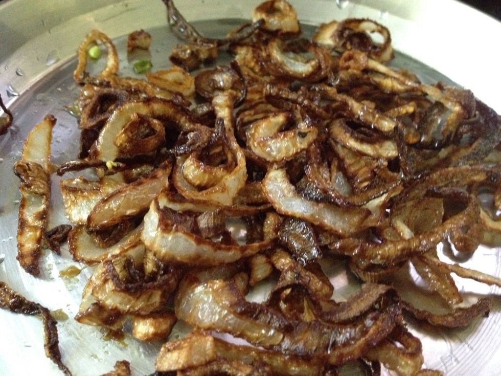 After deep fry of onions...