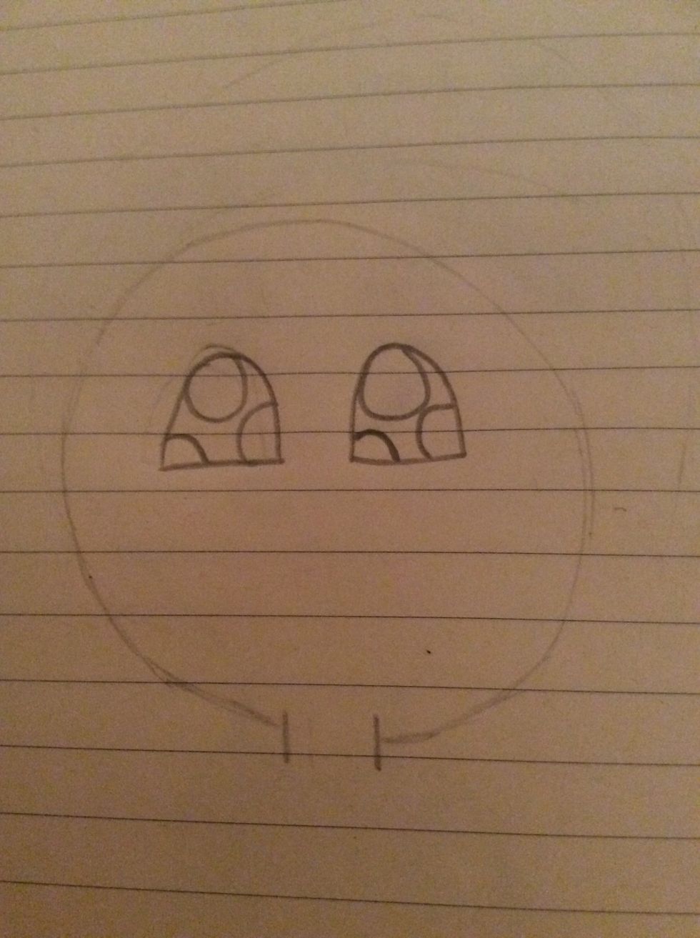 After, draw one last circle at the bottom left.