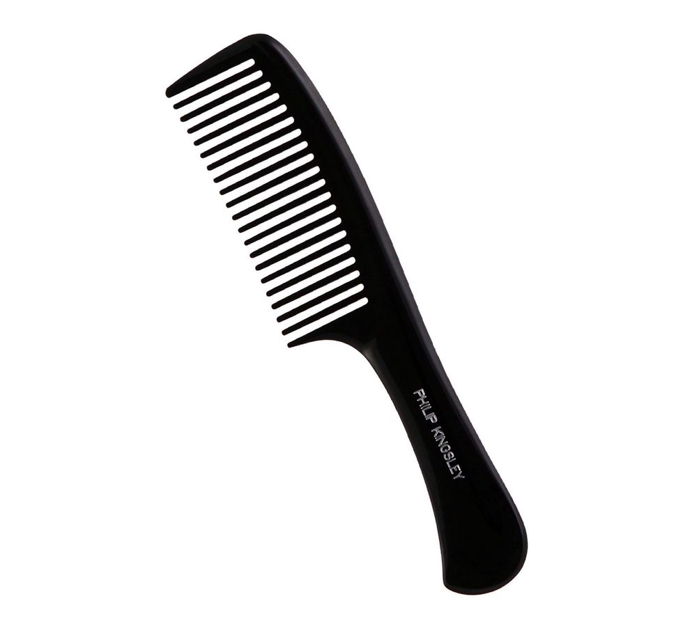 After drying hair to a damp state, then comb it out.