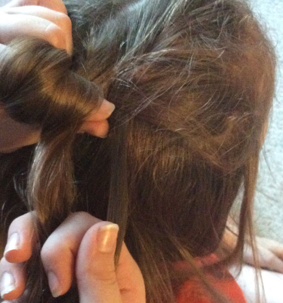 After each section has moved add a small piece of hair before moving the hair