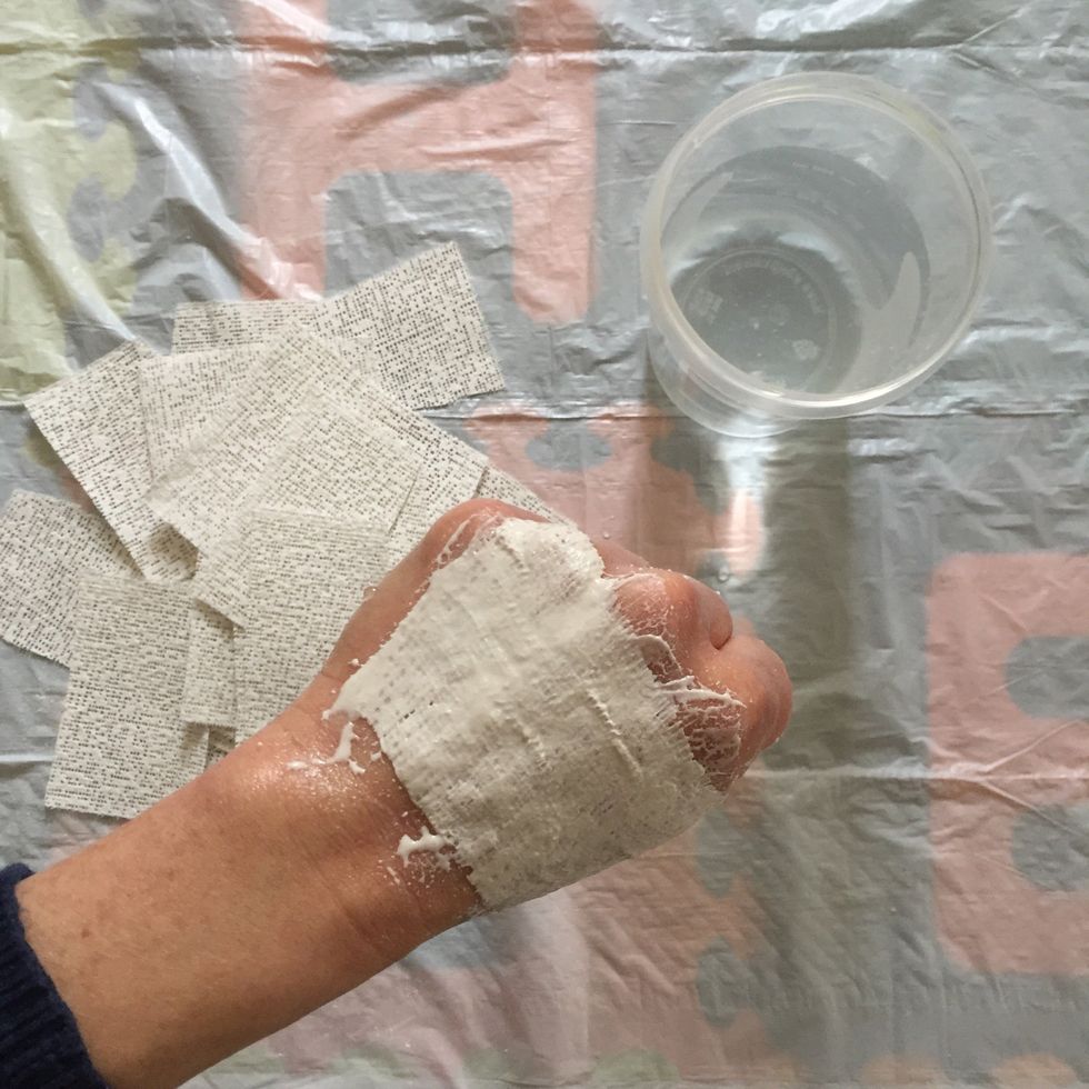 After each strip application, smooth the strip until all holes have become blended into one opaque strip
