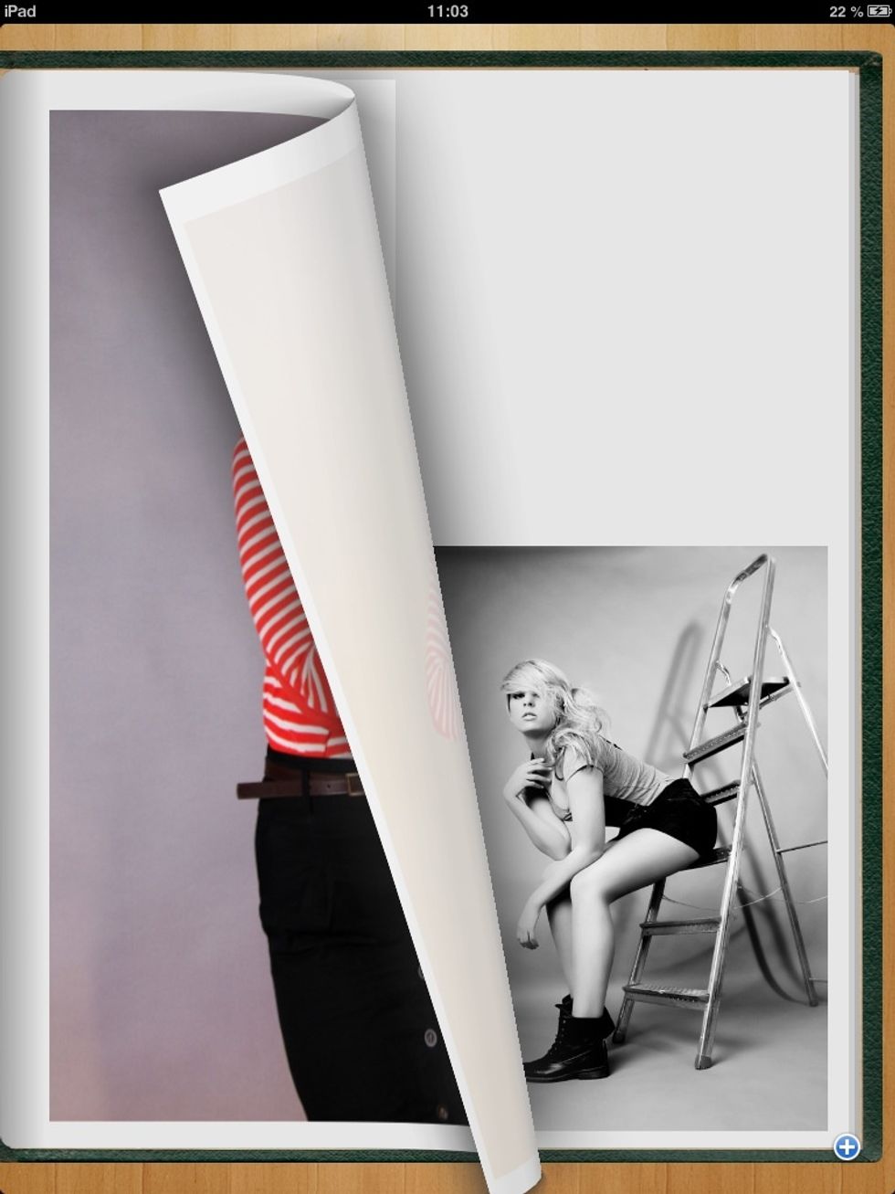 After editing your pages, just go on the little + Button again, and select "View Mode". Now every Page is fixed and you can swipe through your book without moving a picture.