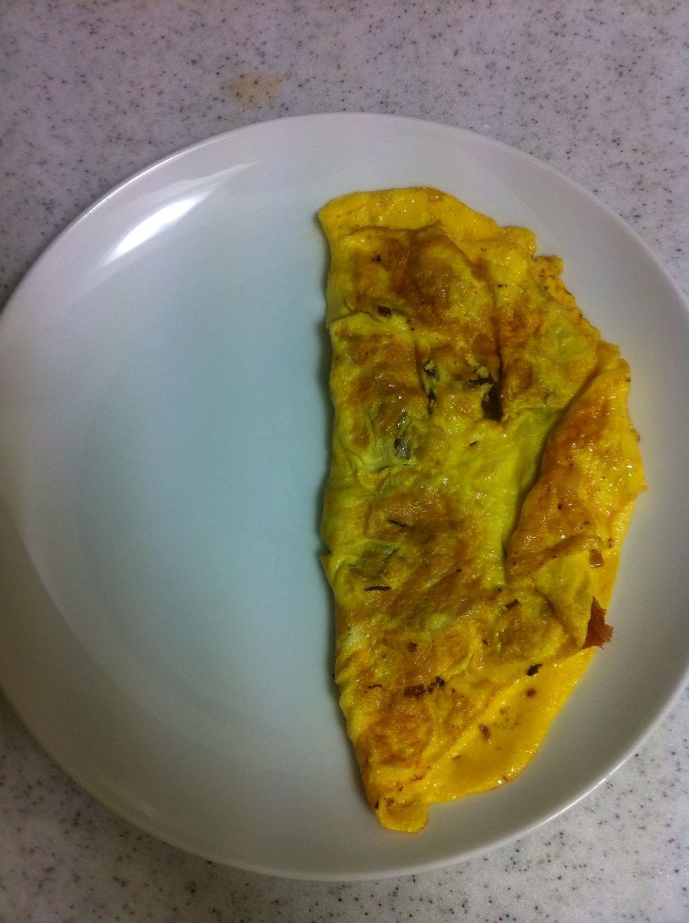 After egg is cooked, put on a plate