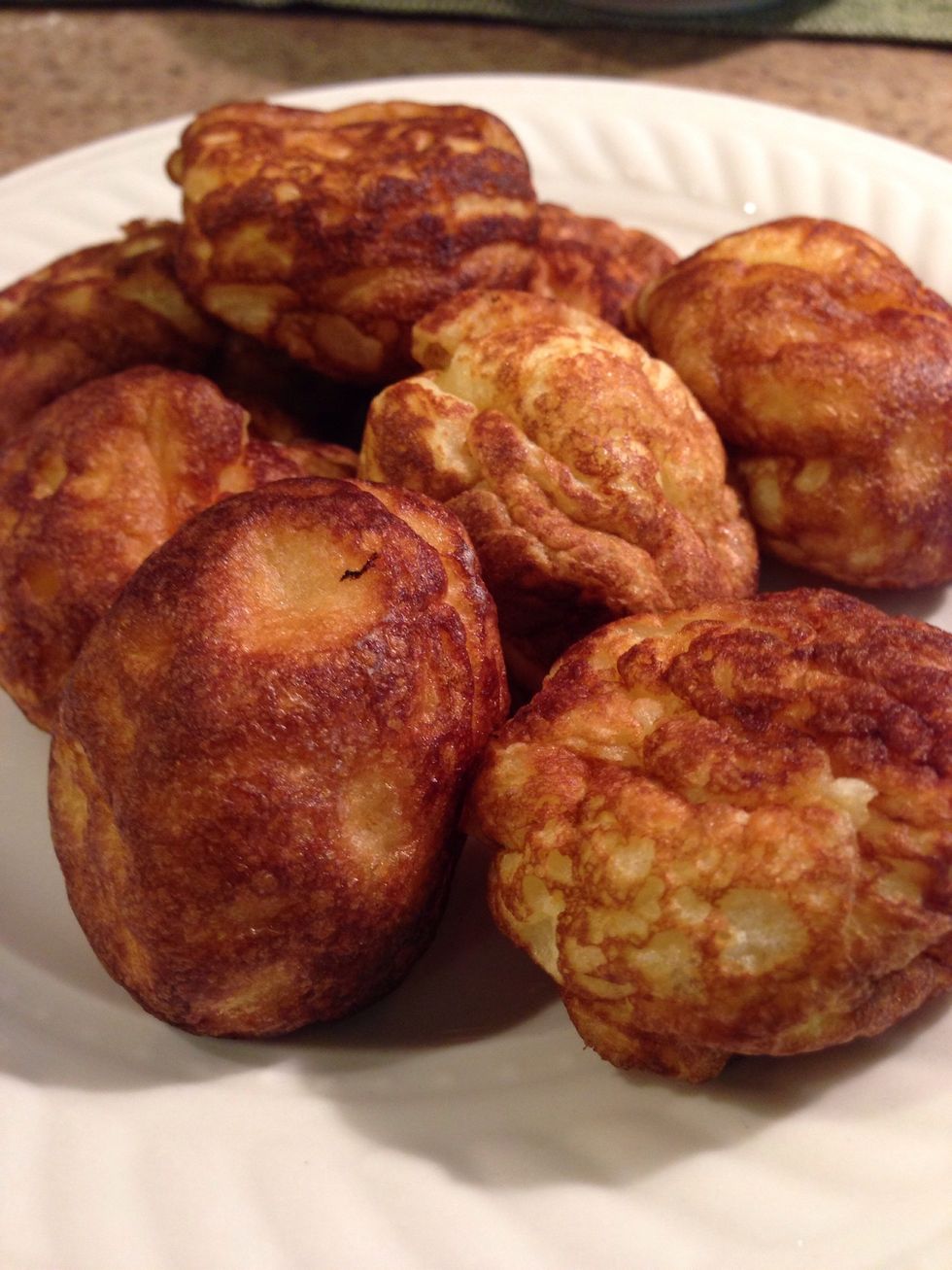 After evenly brown all the way around, remove from pan and serve hot with butter, maple syrup, honey, jam or jelly