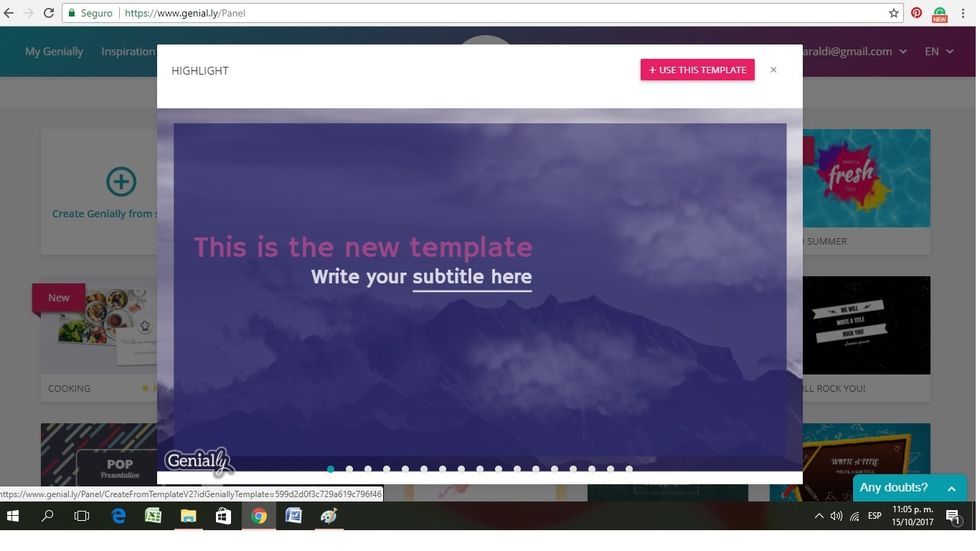 After exploring all the templates and deciding on which you want to use, click on 'Use this template' and start working on your project.