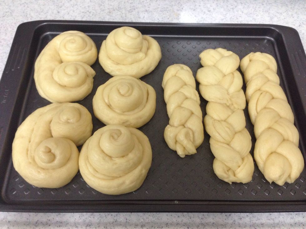 After finished all shapes cover them and leave them to double in size