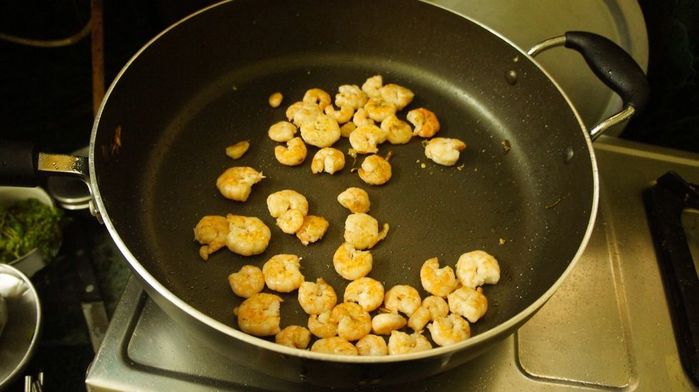 After frying prawns look like this...