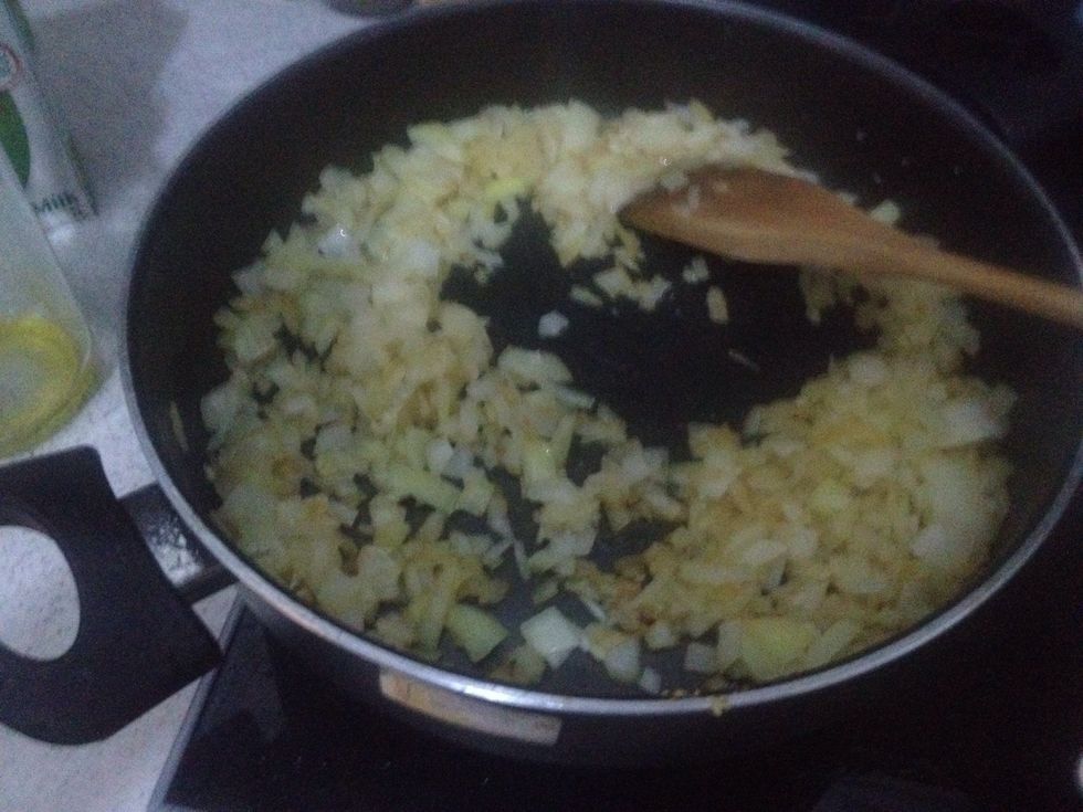 After frying your vegetables add the onion and crushed garlic to the pan (as much garlic as you like)