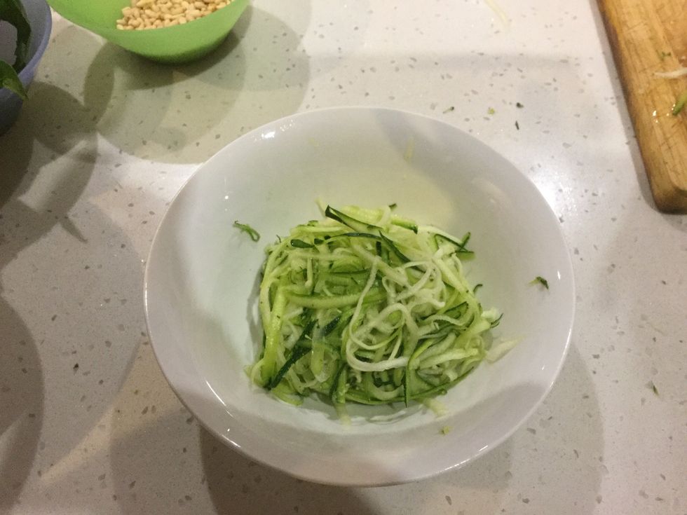 After grating, the final product should look like this. Zucchini will provide valuable sources of vitamin C. Vitamin C is an anti oxidant which stop free radicals, unstable from damaging the body.