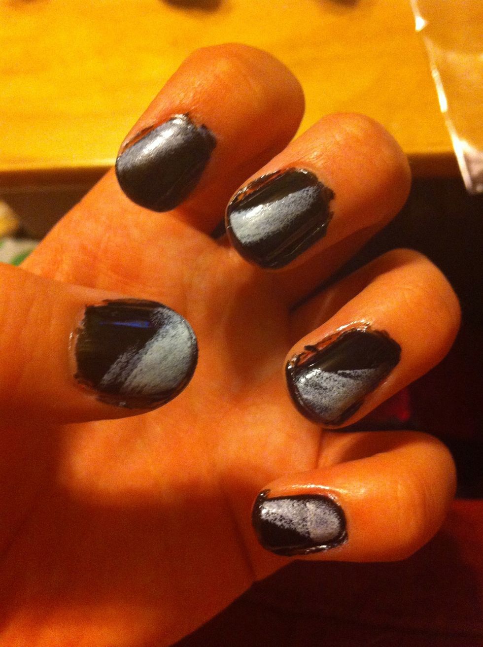 After I applied white polish.