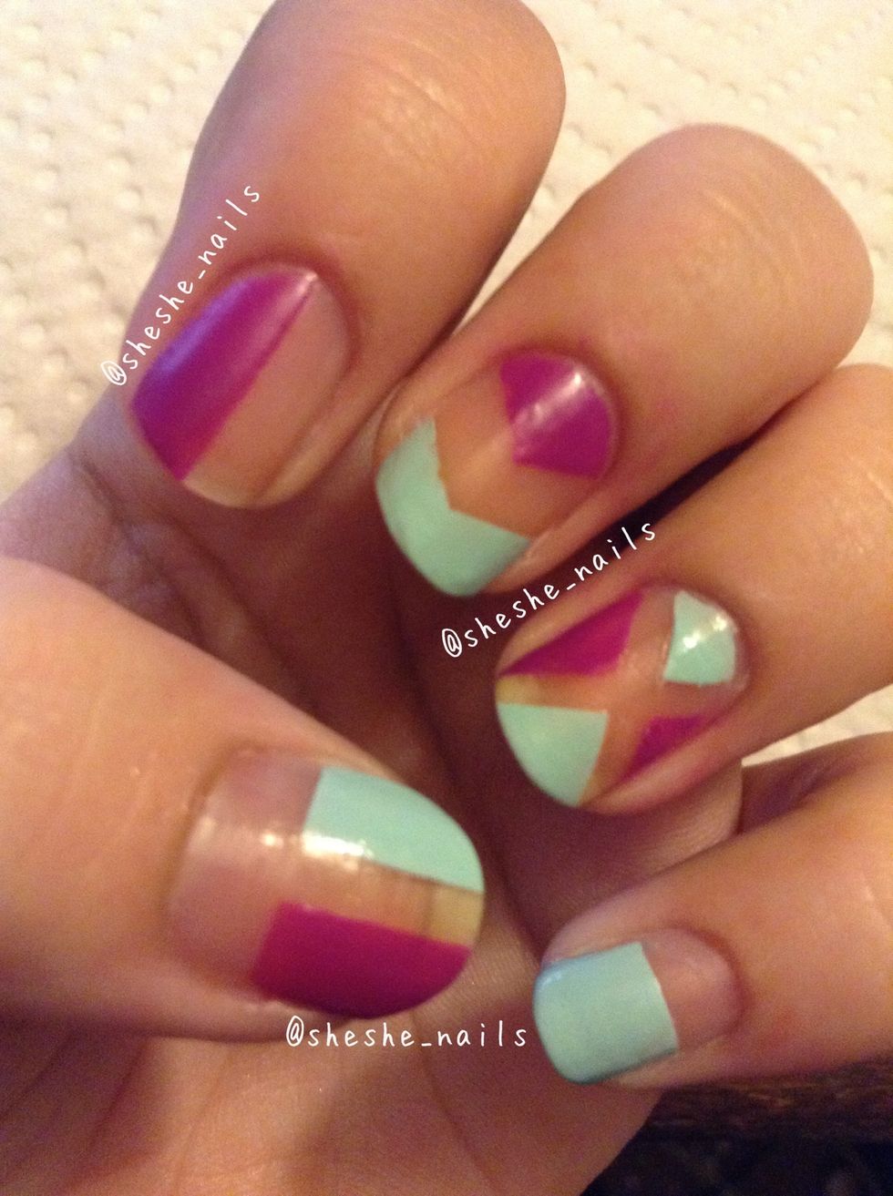 After I cleaned up the skin around my nails and the negative spaces of my nails. You can topcoat and be done or...