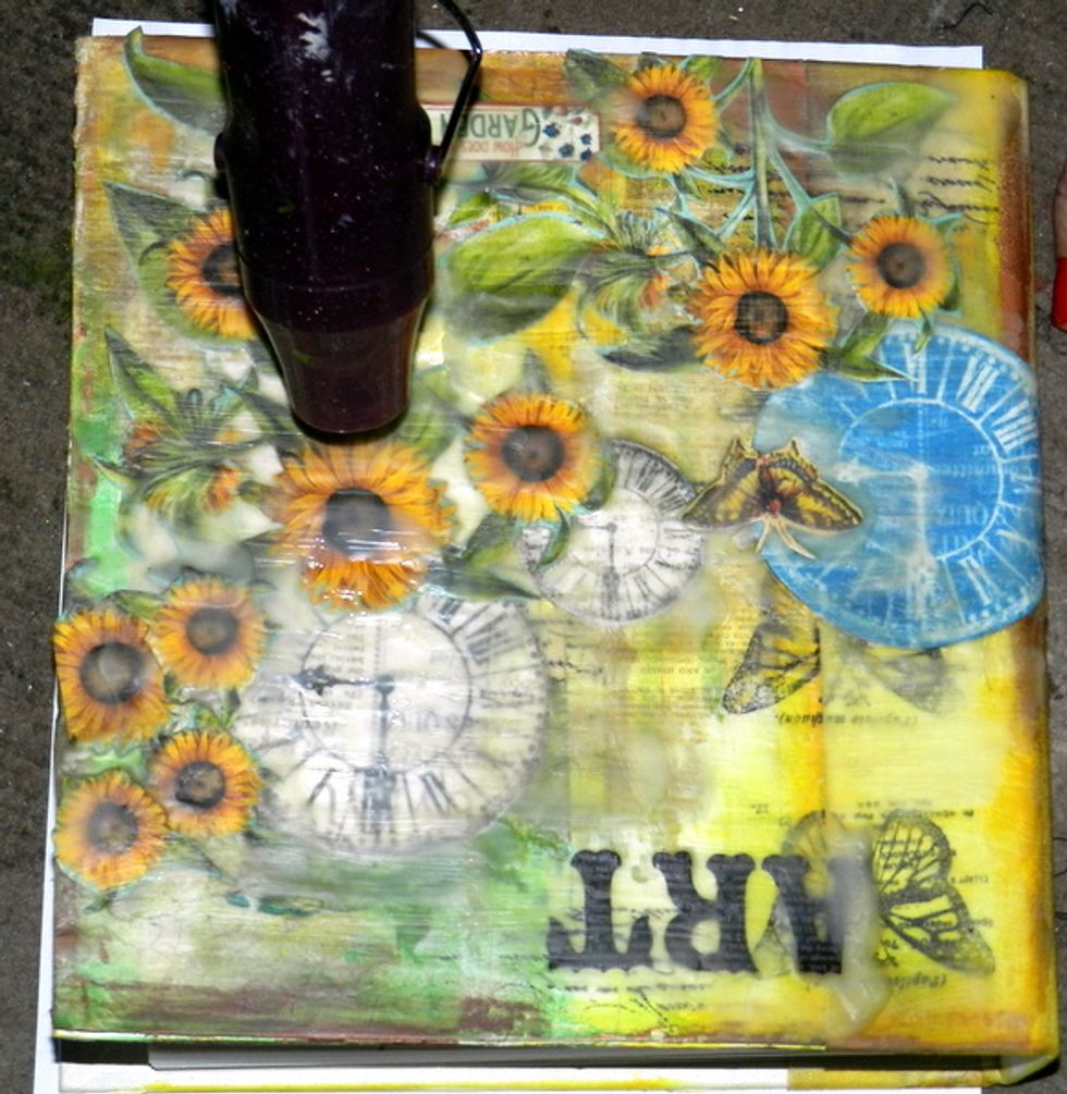 After, I used a heat gun to highlight some places.