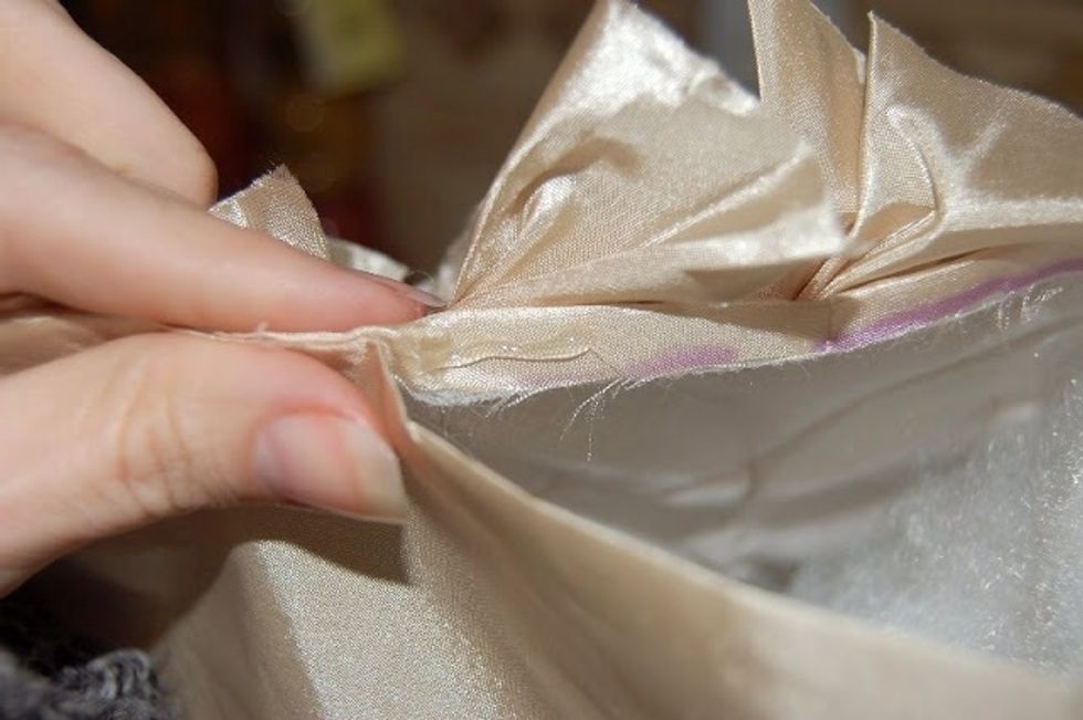 After I was done stuffing the "pillow" :) I began to glue it closed..
