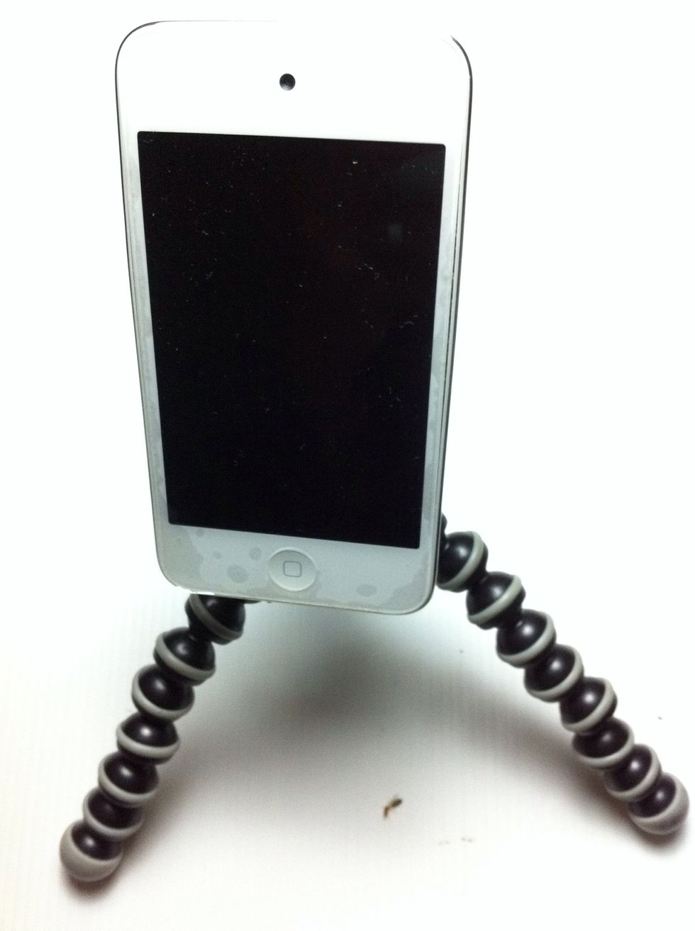 After ipod attached at tripod with potrait position